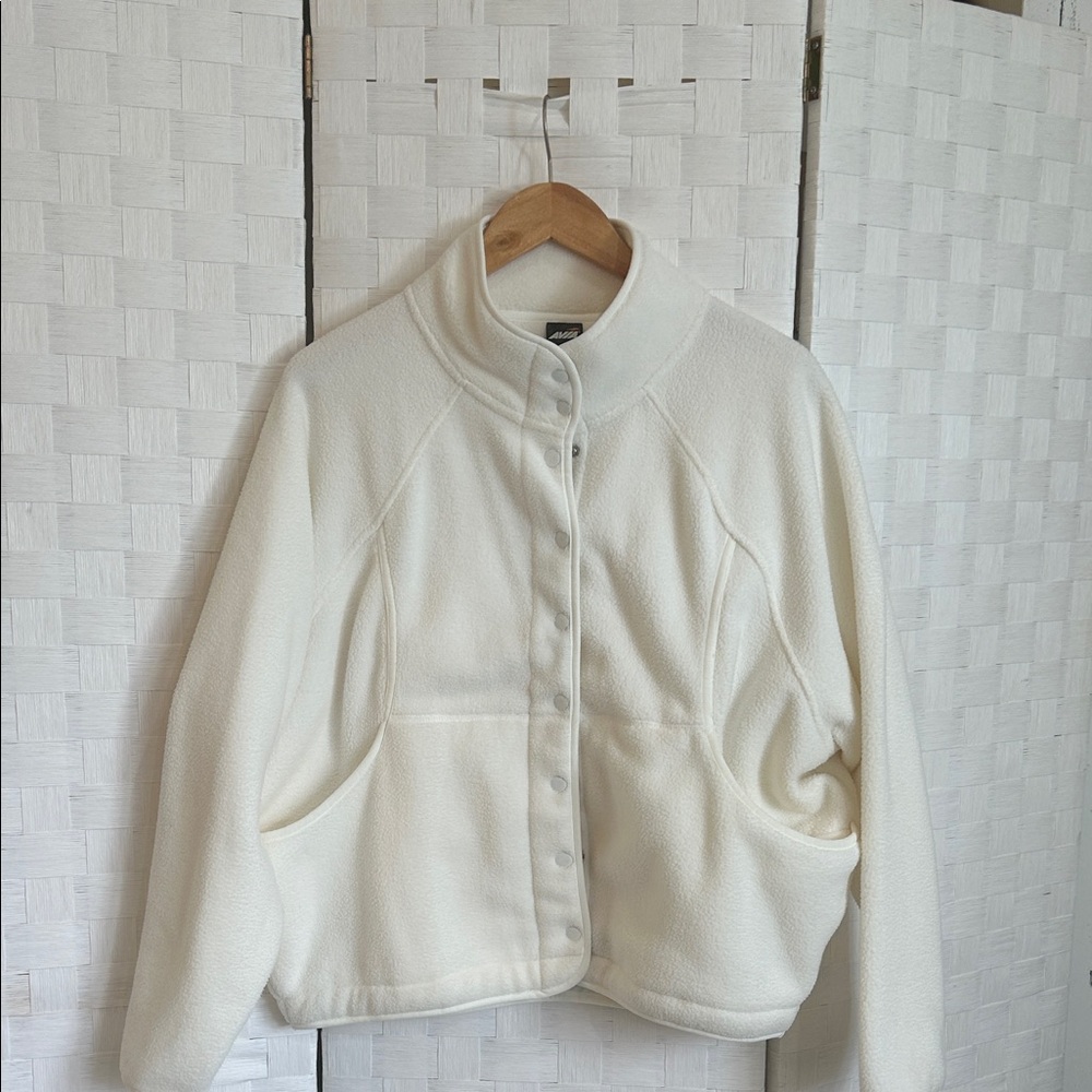 Avia Cream Teddy Snap-Front Jacket